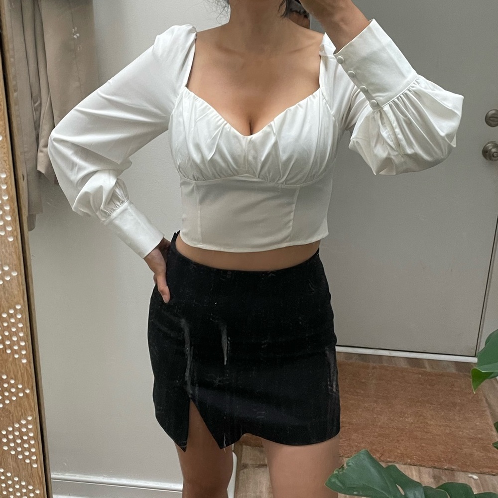 Boutique White Structured Corset Style Top